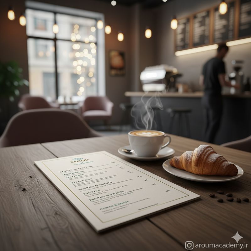 اصول طراحی دفترچه رسپی کافه با آروما آکادمی