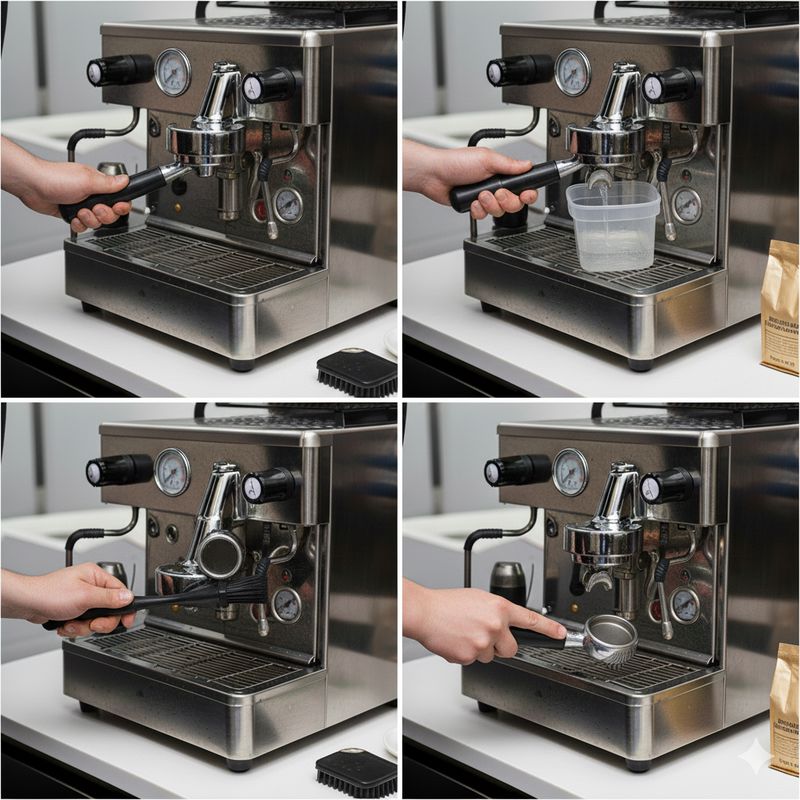 تخلیه سیستم - بک واش کردن ماشین اسپرسو