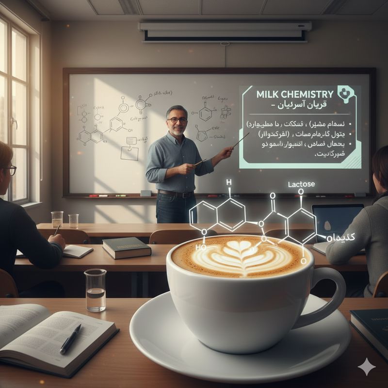 رقص مولکول‌ها: داستان شیمی شیر در لاته آرت