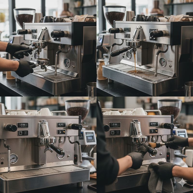 بک واش کردن ماشین اسپرسو